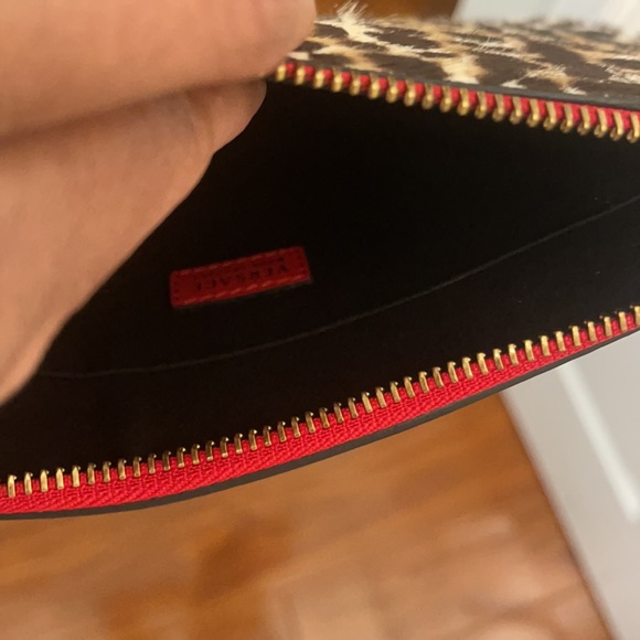 Versace red leopard zip clutch with gold Medusa - Picture 4 of 4